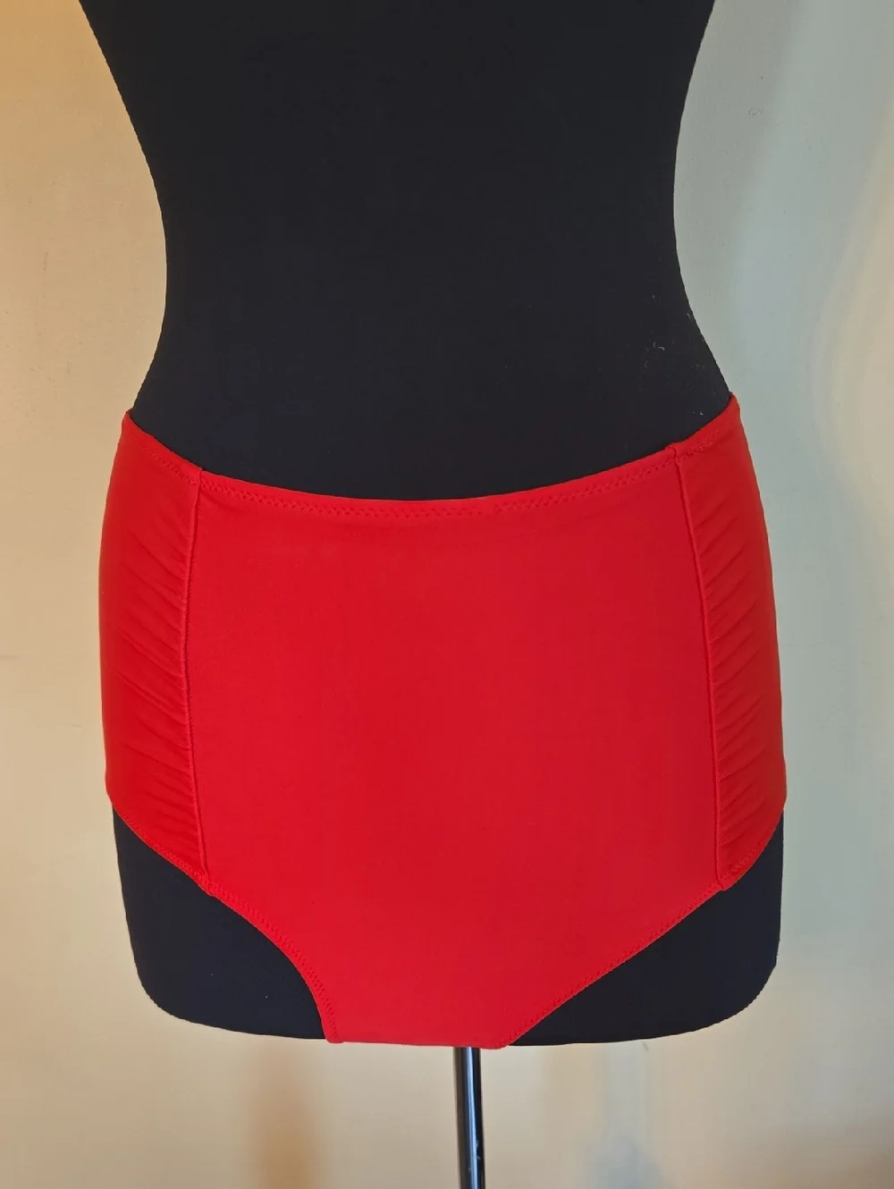 aerie High-Waisted Full Coverage Bikini Bottoms in Red